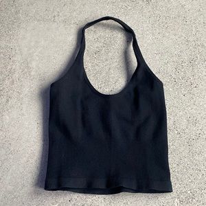 Better Be Black Halter Cropped Tank. Size Small